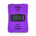 3 in 1 Shockproof Silicone & Plastic Hybrid Stand Defender Case Cover for iPad Mini 1/2/3 - Purple