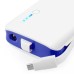 4800 mAh 2 Ports Portable Backup External Battery Power Bank With Led Light Indicator And USB Charging Cable For Smartphone/Tablet/Mp3/MP4 - Blue