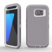 4 In 1 Belt Clip Holster Armour Hybrid PC And Silicone And TPU Back Case With Touch Through Screen Protector for Samsung Galaxy S7 Edge G935 - Grey