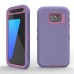 4 In 1 Belt Clip Holster Armour Hybrid PC And Silicone And TPU Back Case With Touch Through Screen Protector for Samsung Galaxy S7 Edge G935 - Purple