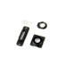 4 In 1 Cover Ring Rim Set For Apple iPhone 5s Rear Camera Lens / Audio Headphone Jack / Flash / Charging Dock Port Replacement Part - Black
