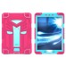 4 in 1 Transformers Stand Case Cover With Touch Through Screen Protector for iPad Pro 9.7 inch/iPad Air2 - Rose red/Light blue