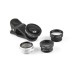 5 IN 1 Fish Eye + Wide Angle + Macro + 2 x Barlow + Polarizer for Mobile Phones/Tablet - Black