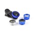 5 IN 1 Fish Eye + Wide Angle + Macro + 2 x Barlow + Polarizer for Mobile Phones/Tablet - Blue
