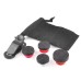 5 IN 1 Fish Eye + Wide Angle + Macro + 2 x Barlow + Polarizer for Mobile Phones/Tablet - Red