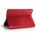 Alligator Pattern Wake/Sleep Dormancy Flip Stand Leather Case With Card Slots For iPad Mini 4 - Red