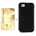 Anti-skid Hybrid PC and TPU Protective Back Case with Card Slot for iPhone 4 iPhone 4S - Black