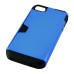 Anti-skid Hybrid PC and TPU Protective Back Case with Card Slot for iPhone 4 iPhone 4S - Blue