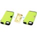 Anti-skid Hybrid PC and TPU Protective Back Case with Card Slot for iPhone 4 iPhone 4S - Yellow
