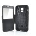 Armor S-View Window Dormancy Function TPU and PC Case for Samsung Galaxy S5 - Black