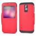 Armor S-View Window Dormancy Function TPU and PC Case for Samsung Galaxy S5 - Red