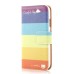 Beautiful Picture Design Built-in Wallet Magnetic Stand Folio Leather Case for Samsung Galaxy S4 i9500 - Rainbow Stripe