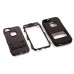 Black Silicone and PC Hybrid Case with Built-in Stand for iPhone 5/5s - Black