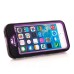Black Silicone and PC Hybrid Case with Built-in Stand for iPhone 5/5s - Purple