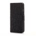 Bling Rhinestone Magnetic Folio Leather Case with Card Slot for iPhone 6 4.7 inch - Black