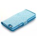 Bling Rhinestone Magnetic Folio Leather Case with Card Slot for iPhone 6 4.7 inch - Light Blue
