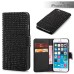 Bling Rhinestone Magnetic Folio Leather Case with Card Slot for iPhone 6 Plus - Black