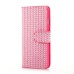 Bling Rhinestone Magnetic Folio Leather Case with Card Slot for iPhone 6 Plus - Pink