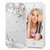 Blooming Flowers Design Rhinestone Hard Case For iPhone 5s iPhone 5 - White