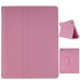 Book Style Leather Folio Case Cover With Flip Stand For iPad 2 / 3 / 4 - Pink