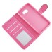 Bright Color Sheepskin Bling Rhinestone Decorated Leather Case Stand Cover with Card Holder for Samsung Galaxy S6 G920 - Pink