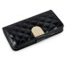 Bright Skin with Metal Diamond Studded Wallet Leather Case with Card Holder for iPhone 6 4.7 inch - Black