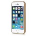 Bright Slim Metal Chain Lines Pattern TPU Soft Back Case Cover For iPhone 5 / 5s - Gold