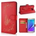 Butterfly Pattern Magnetic Leather Flip Case With Card Slot For Samsung Galaxy Note 5 - Red