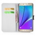 Butterfly Pattern Magnetic Leather Flip Case With Card Slot For Samsung Galaxy Note 5 - White