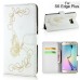 Butterfly Pattern Magnetic Leather Flip Case With Card Slot For Samsung Galaxy S6 Edge Plus - White