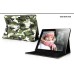 Camouflage Style Folio Stand Leather Case Cover For iPad 2 / 3 / 4 - Green