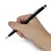Capacitive Stylus + Twisting Pen For iPhone iPod iPad - Black (With Silver Clip)