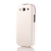 Carbon Fiber Vertical Flip Leather Case for Samsung Galaxy S3 - White