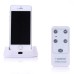 Charge Data Sync Stand Charger Dock Cradle Docking Station With Wireless Music Audio Remote Control For iPhone 5 / 5s / 5c - White