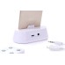 Charge Data Sync Stand Charger Dock Cradle Docking Station With Wireless Music Audio Remote Control For iPhone 5 / 5s / 5c - White