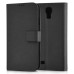 Classical Brushed Design Leather Flip Case For Samsung Galaxy S4 i9500 - Black