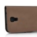 Classical Brushed Design Leather Flip Case For Samsung Galaxy S4 i9500 - Brown