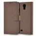Classical Brushed Design Leather Flip Case For Samsung Galaxy S4 i9500 - Brown