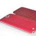 Classical Crocodile Skin Design Leather And Alloy Back Cover With NFC For Samsung Note 2 N7100 - Red