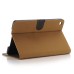 Classical Magnetic Flip Stand Leather Smart Cover Case With Wake / Sleep Function For iPad Mini 4 - Yellow-Brown