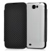 Classical Mat Texture Leather And Alloy Back Cover With NFC For Samsung Note 2 N7100 - Black / White