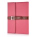 Classical Retro Trendy High Impact Folio Old Fashion Leather Flip Stand Case Folding Smart Cover With Belt Clip Buckle For iPad Mini 4 - Pink