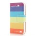 Color Drawing Design Stand Magnetic Wallet Leather Case with Card Slot for iPhone 4/4S - Rainbow