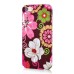 Colorful Artistic Luminous Hard Plastic Retro Flowers In Black Background Back Cover Case For iPhone 5 / 5s