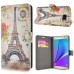 Colorful Brown Eiffel Tower Pattern Magnetic Stand Leather Case With Card Slots For Samsung Galaxy Note 5