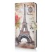 Colorful Brown Eiffel Tower Pattern Magnetic Stand Leather Case With Card Slots For Samsung Galaxy S6 Edge Plus