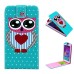 Colorful Drawing Magnetic Vertical Leather Case with Card Slot for Samsung Galaxy Note 4 - Owl with Hot Heart