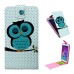 Colorful Drawing Magnetic Vertical Leather Case with Card Slot for Samsung Galaxy Note 4 - Sleepy Owl