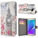 Colorful Elizabeth Tower Pattern Magnetic Stand Leather Case With Card Slots For Samsung Galaxy Note 5