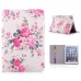 Colorful Picture Pattern Stand Flip Leather Case for iPad Mini 1/2/3 - Rose ( Beige Background Color )